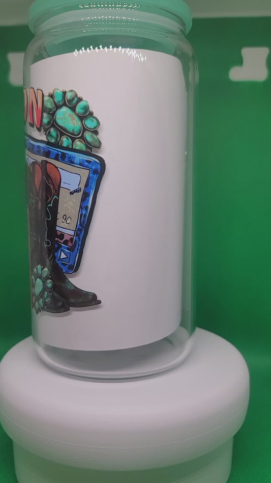 Raised On 90s Country 16oz Glass Can
